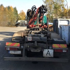 foto 6x4 metal schrott EUR4 abrollkipper+ kran Renault + Epsilon E110